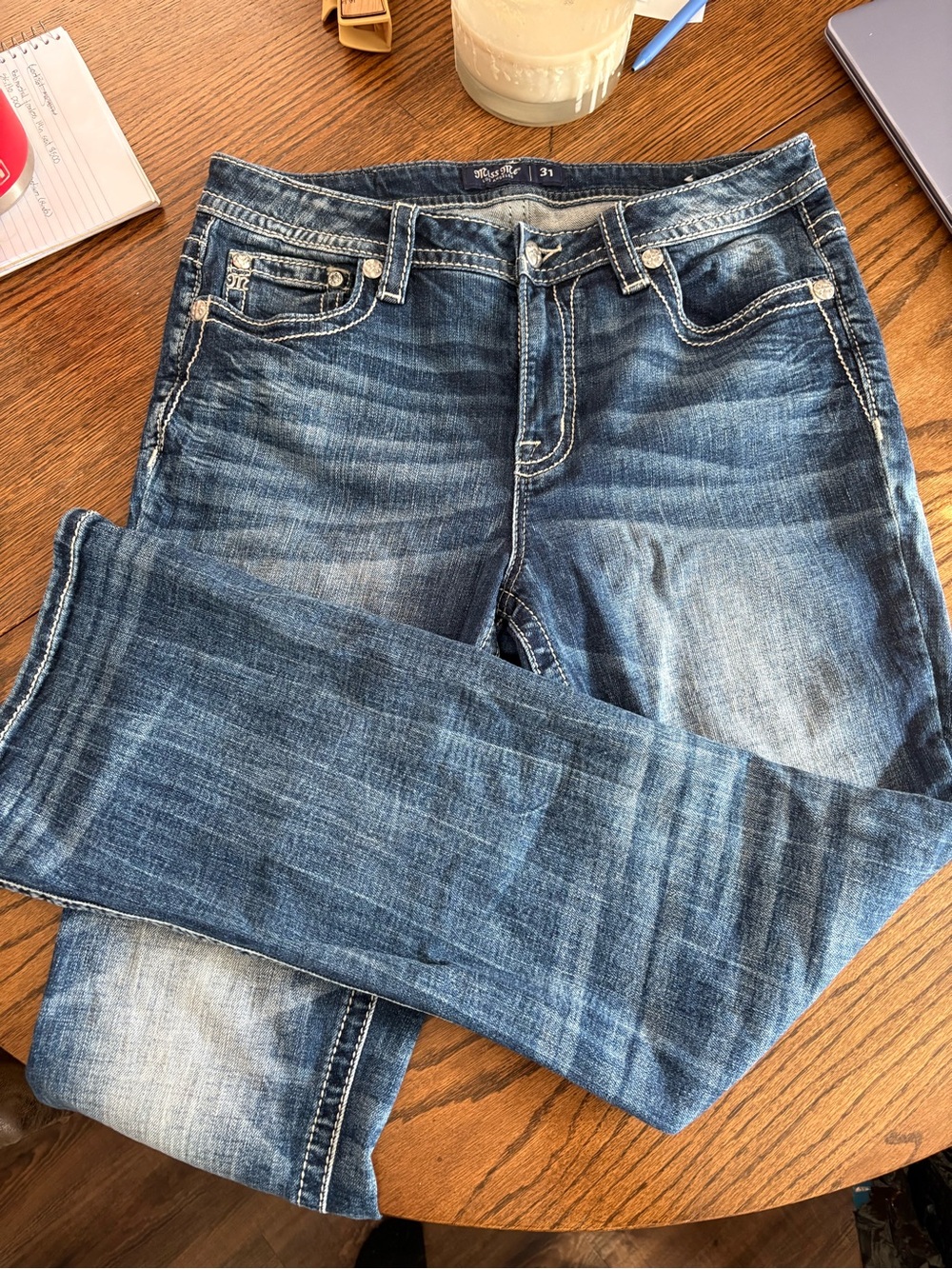 Miss Me Blue Faded Bootcut Jeans